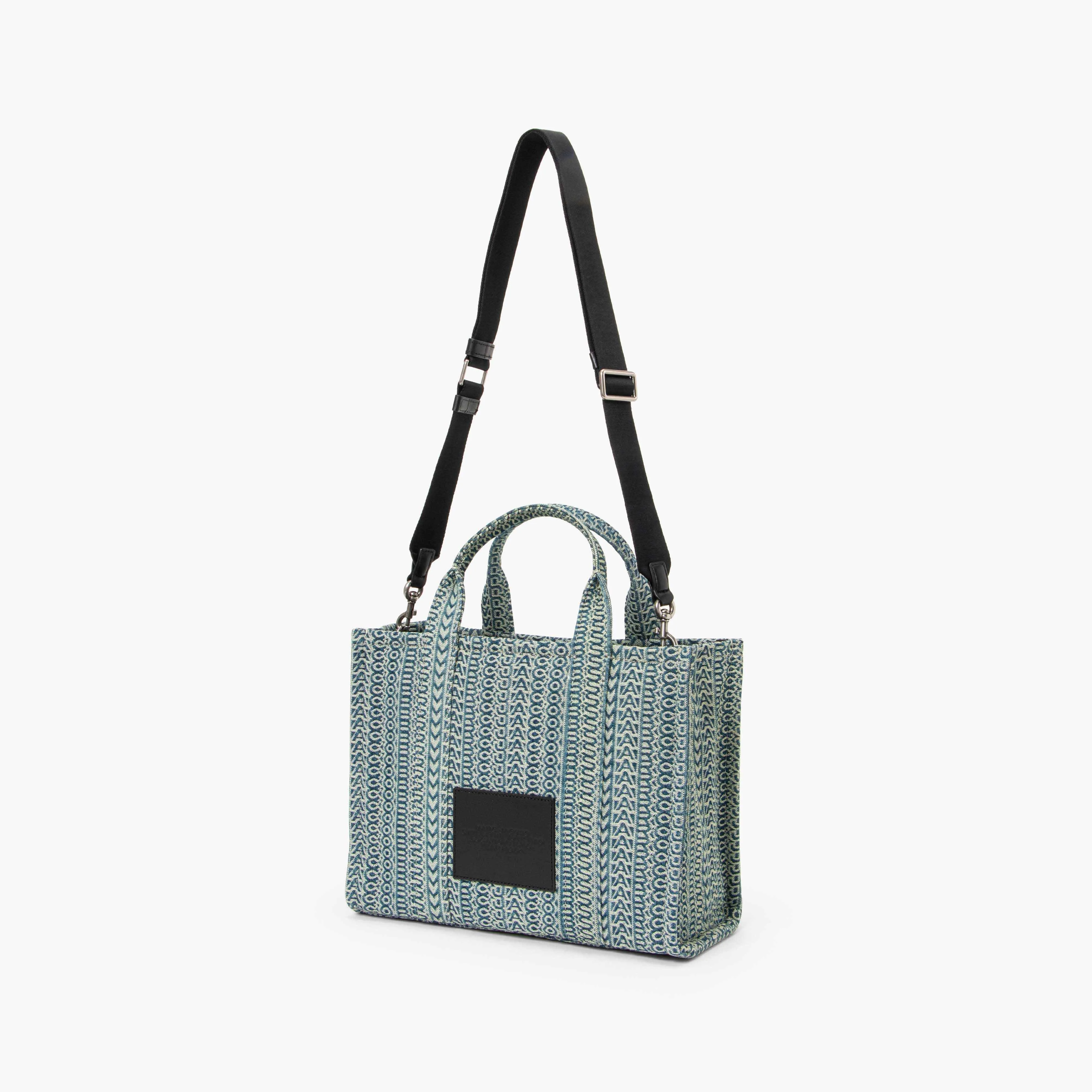 The Washed Monogram Denim Medium Tote Bag