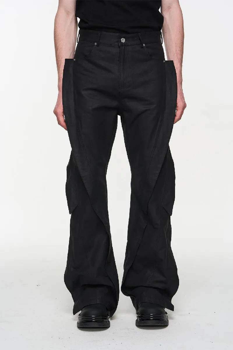 Twisted Zip Deform Cargo Straight Loose Pants