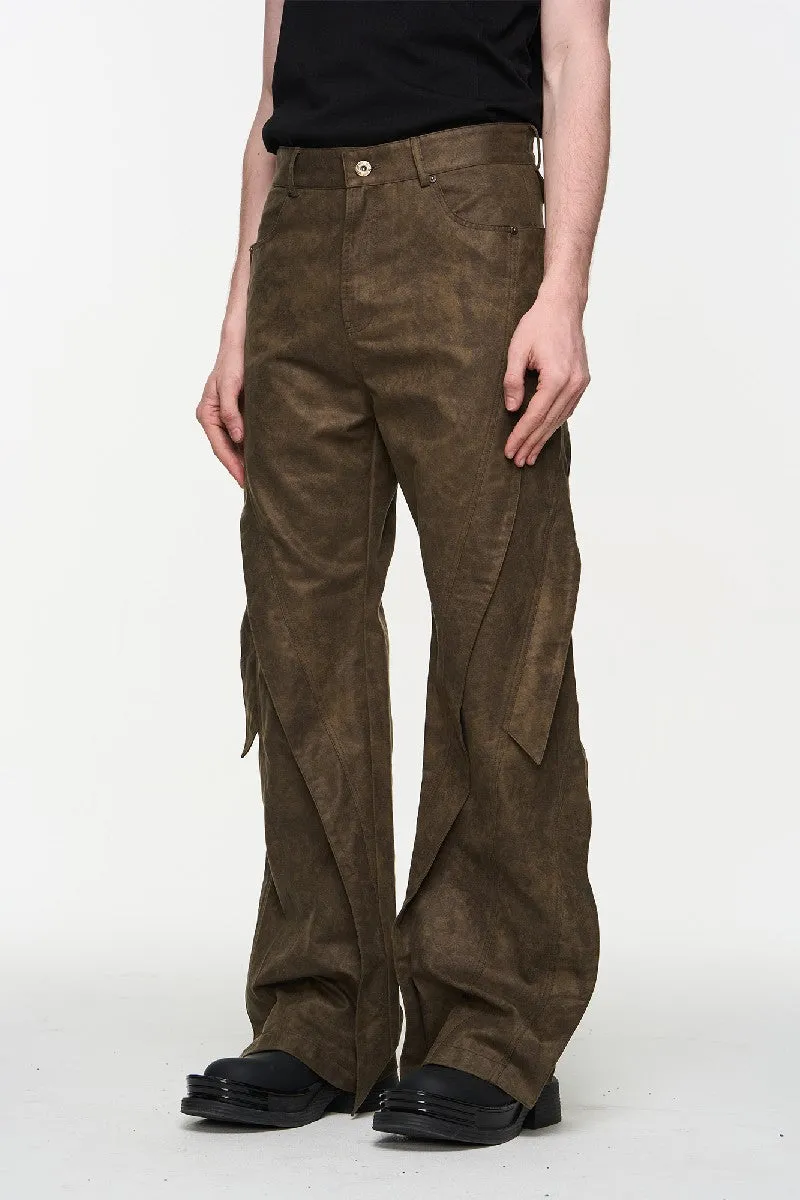 Twisted Zip Deform Cargo Straight Loose Pants