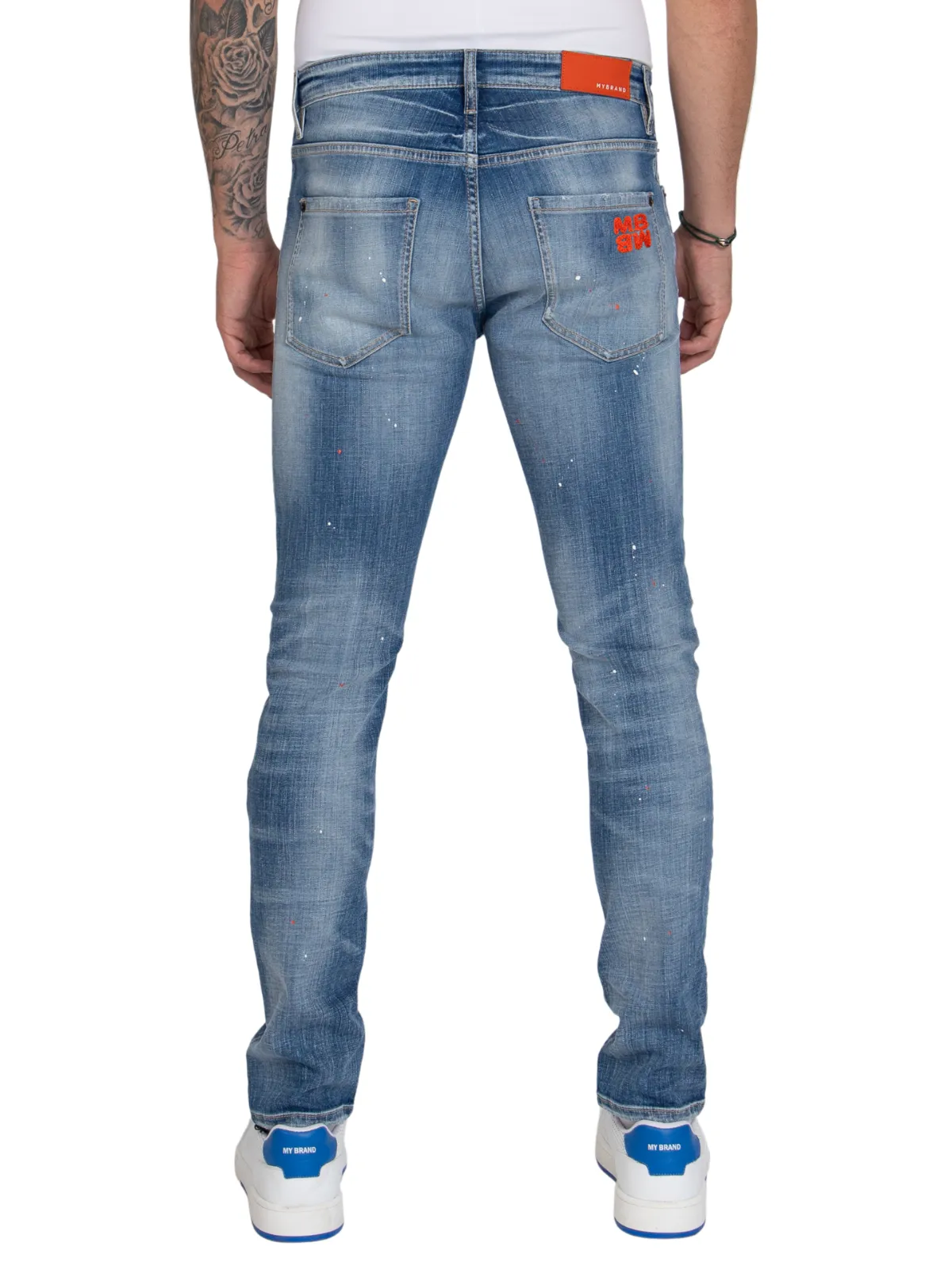 TWO CUT PLAIN WASHING JEANS, CODE RED | DENIM