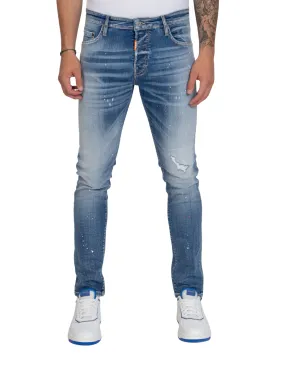 TWO CUT PLAIN WASHING JEANS, CODE RED | DENIM