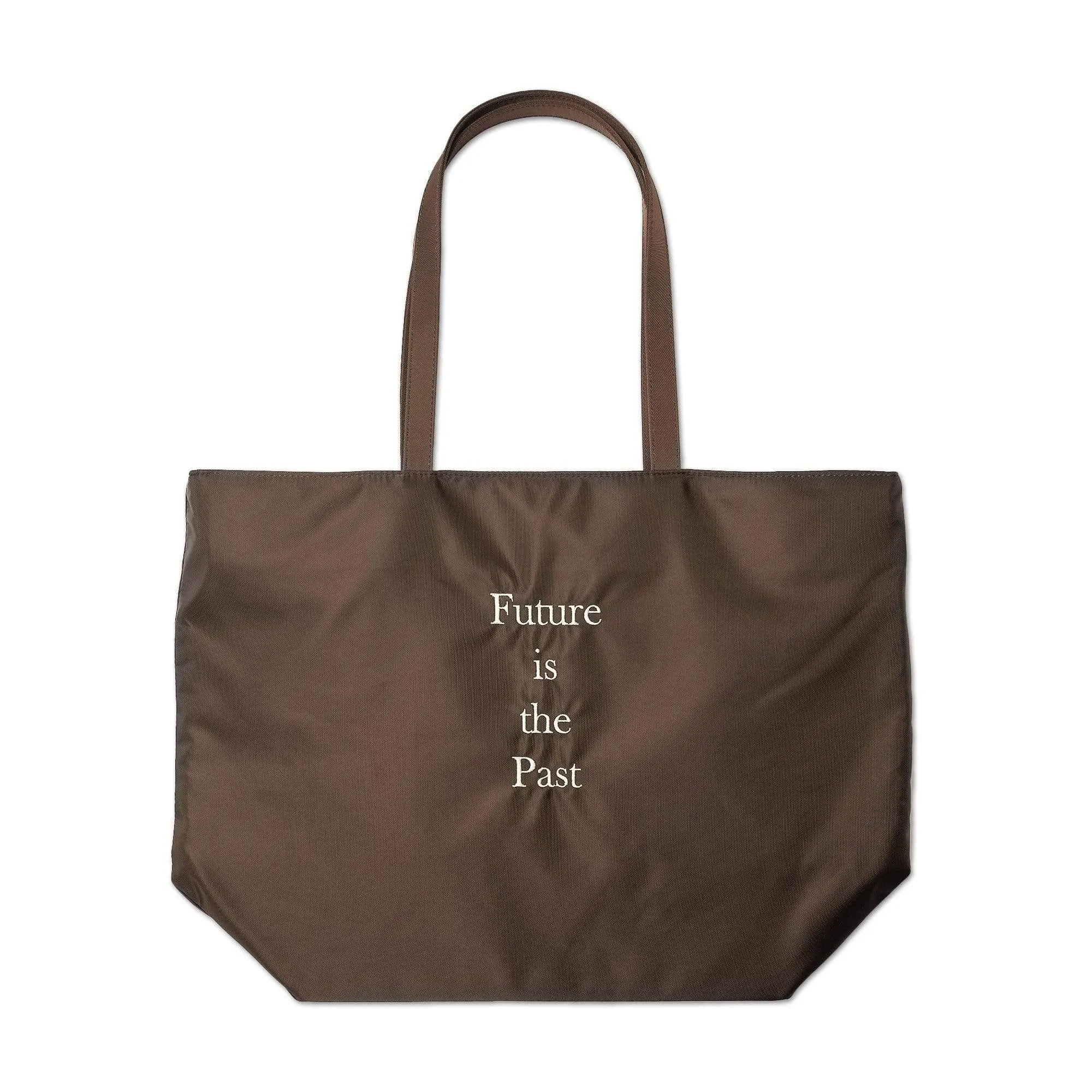 undercover future is the past tote bag (dark brown)