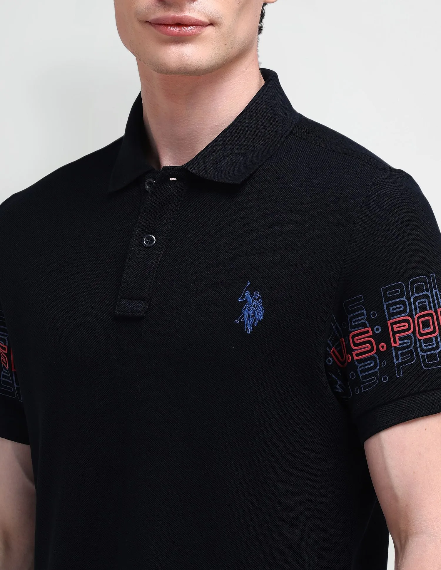 U.S. Polo Assn. Denim Co. Muscle Fit Typography Polo Shirt