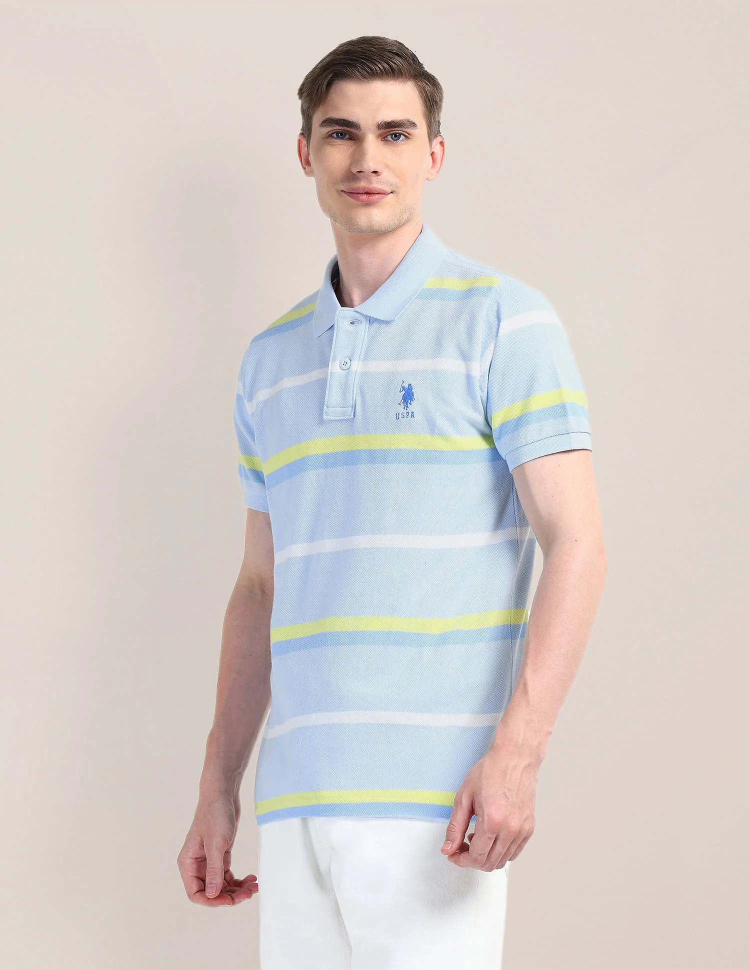 U.S. Polo Assn. Horizontal Striped Slim Fit Polo Shirt