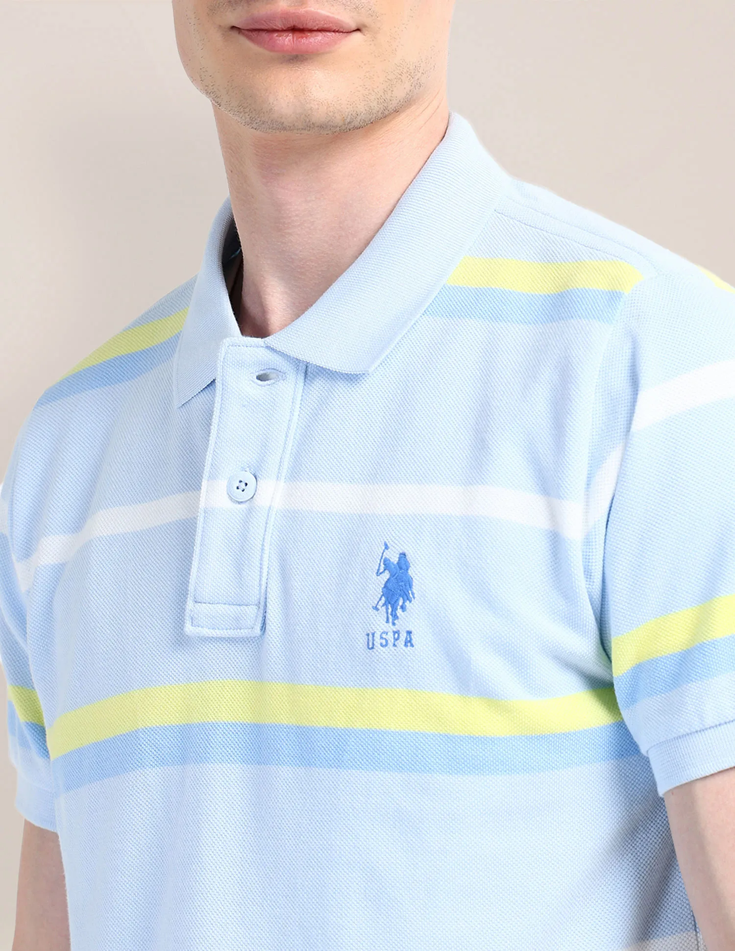 U.S. Polo Assn. Horizontal Striped Slim Fit Polo Shirt