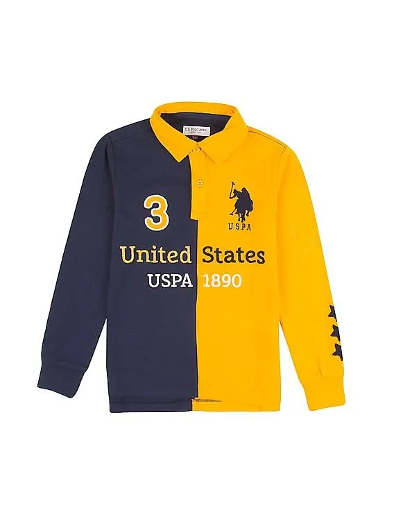 U.S. Polo Assn. Kids Boys Colour Blocked Applique Polo Shirt