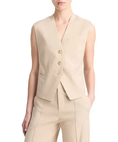 Vince Linen-Blend Vest