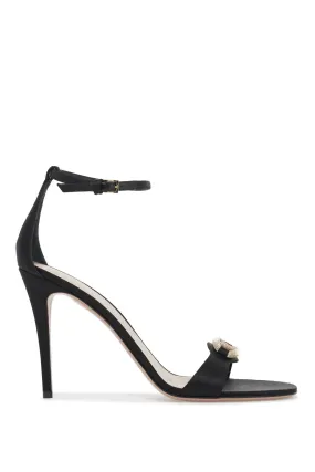 vlogo signature satin sandals 5W2S0JJ7UER NERO/CRYSTAL