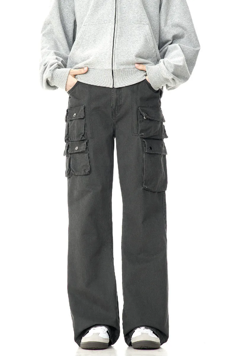 Washed Multi-Pocket Cargo Pants