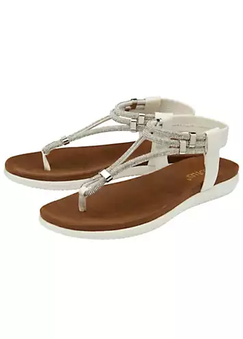 White Chica Sandals by Lotus | Look Again