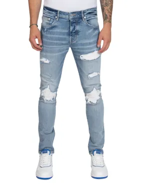 WHITE RIPPED BIKER JEANS, WHITE LABEL | DENIM