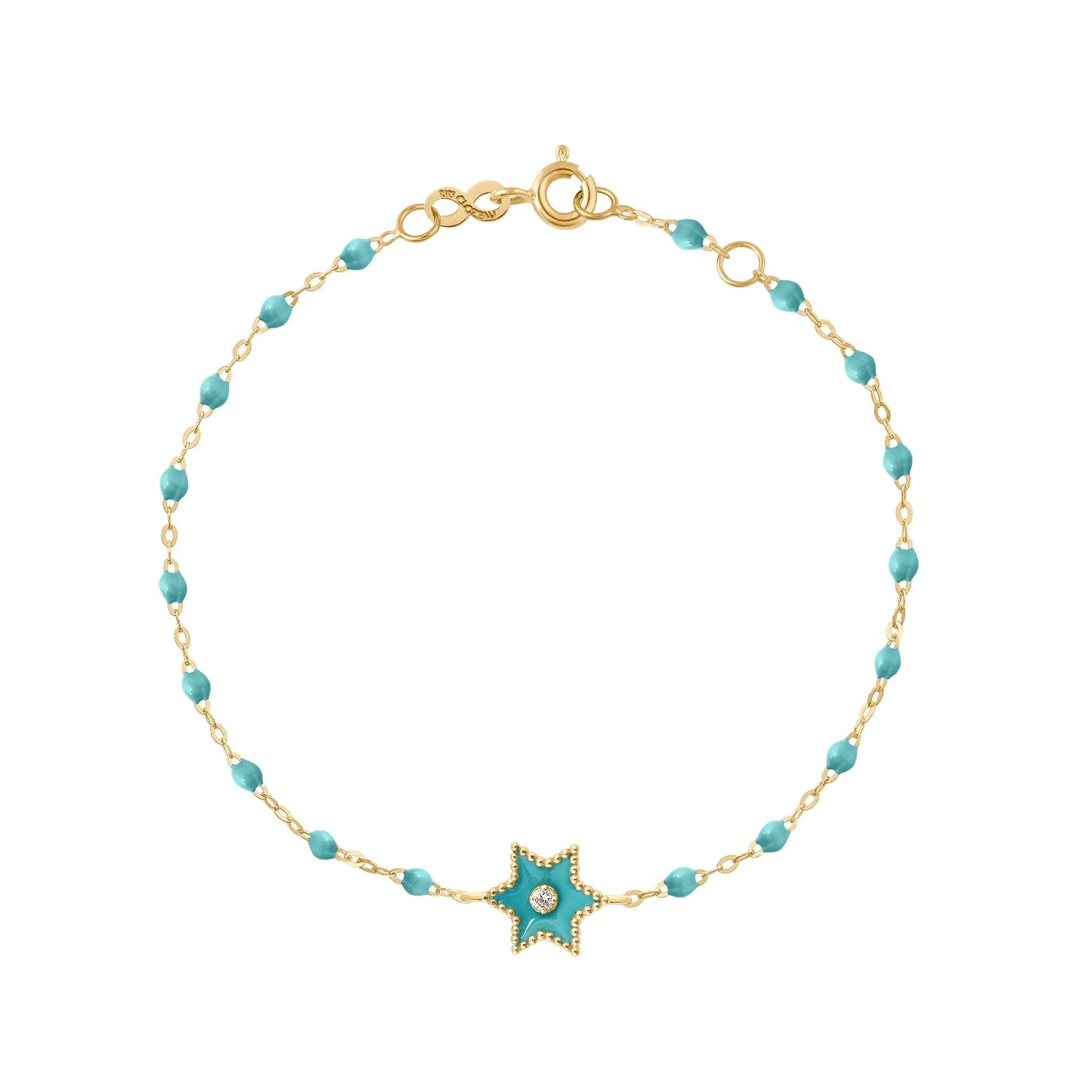 Étoile Diamond Bracelet, Turquoise Green, Yellow Gold, 6.7